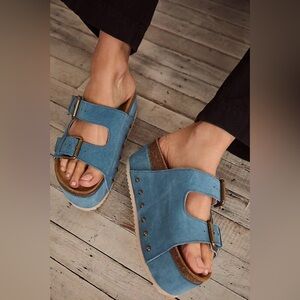 Free People Intentionally Blank Rule Breaker Platform Sandals Size 37 (6.5-7)